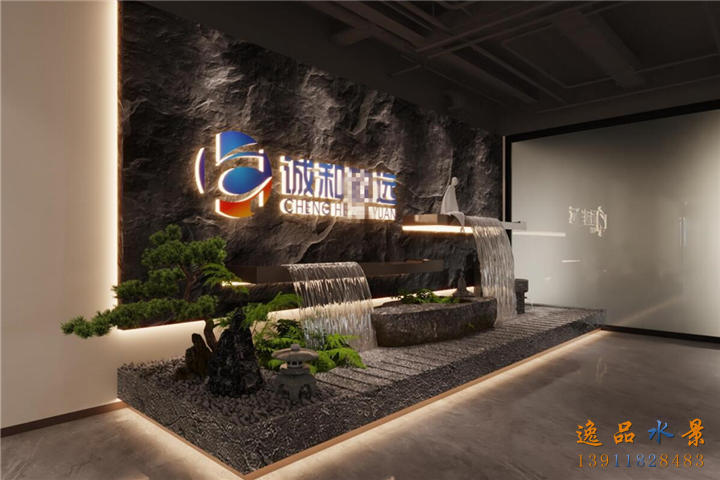 logo流水墻景觀廠家|公司前臺logo背景墻設(shè)計景觀墻效果
