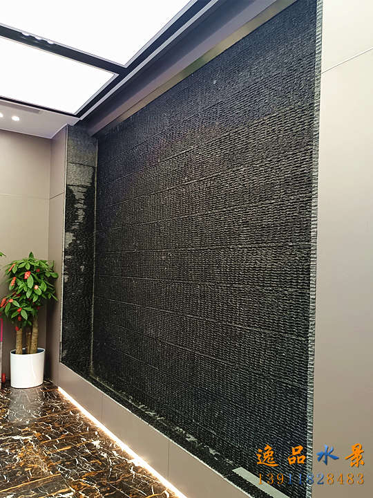 公司大堂玄關流水水幕墻|大堂流水背景墻廠家
